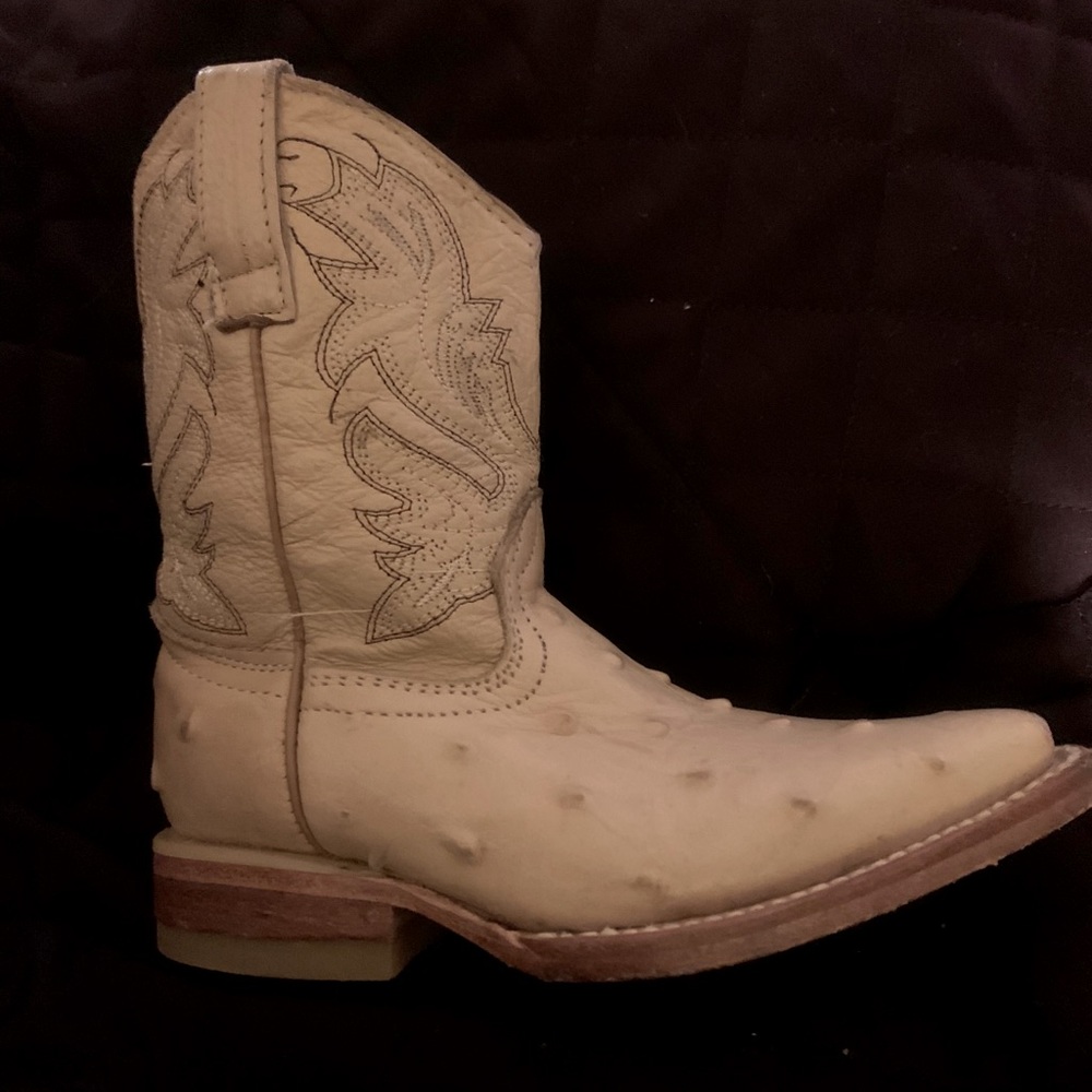 Kids Ostrich Skin Boots Size 7-8